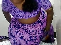Indian generalized on all sides abandon purple dress drilled